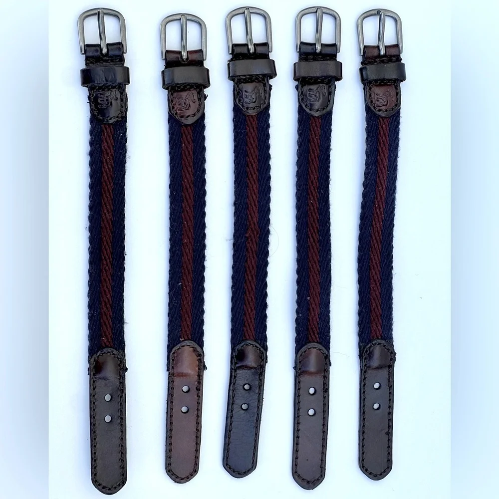 Abercrombie & Fitch Bracelet Burgundy / Blue Fabric/Leather Metal Buckle